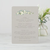 Greige Snowberry+Eucalyptus Stem Winter Wedding Programm (Stehend Vorderseite)
