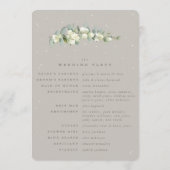 Greige Snowberry+Eucalyptus Stem Winter Wedding Programm (Rückseite)
