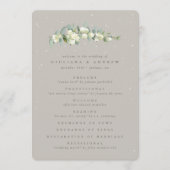 Greige Snowberry+Eucalyptus Stem Winter Wedding Programm (Vorderseite)