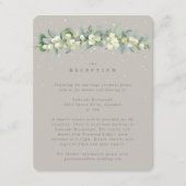Greige Snowberry+Eucalyptus Wedding Empfang Begleitkarte (Vorderseite)