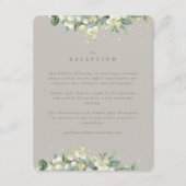 Greige Snowberry+Eucalyptus Wedding Empfang Begleitkarte (Vorderseite)