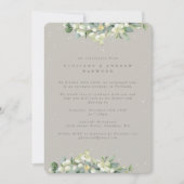 Greige Snowberry+Eucalyptus Wedding Empfang Einladung (Vorderseite)