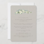 Greige Snowberry+Eucalyptus Wedding Empfang Einladung (Vorderseite)