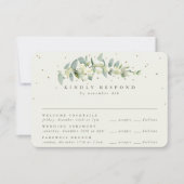 Greige Snowberry+Eucalyptus Wedding Multi-Event RSVP Karte (Vorderseite)