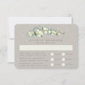 Greige Snowberry+Eucalyptus Wedding Multi-Event RSVP Karte (Vorderseite)