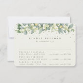 Greige Snowberry+Eucalyptus Wedding Multi-Event RSVP Karte (Vorderseite)