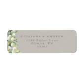 Greige Snowberry+Eucalyptus Wedding Rücksendeadres (Vorne)