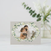 Greige Snowberry+Eucalyptus Wedding Vielen Dank Postkarte (Stehend Vorderseite)