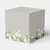 Greige Snowberry+Eucalyptus Winter Wedding Geschenkschachtel (Rückseite)