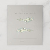 Greige Snowberry+Eucalyptus Winter Wedding Platzkarte (Außenseite Aufgefaltet)