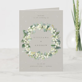 Greige Snowberry+Eucalyptus Winter Wedding Programm