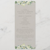 Greige Snowberry+Eucalyptus Winter Wedding Programm (Vorderseite)