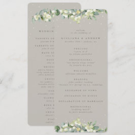 Greige Snowberry+Eucalyptus Winter Wedding Programm