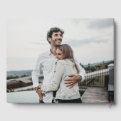 Greige Snowberry+Eucalyptus Wreath Winter Wedding Gästebuch (Rückseite)