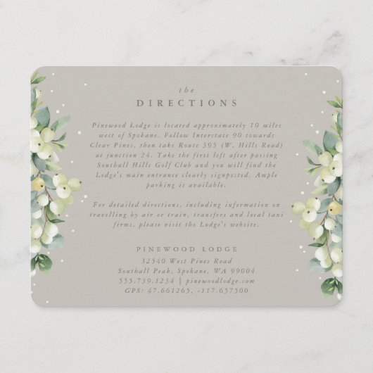 Greige Snowberry+Eukalyptus Ausgeglichene Richtung Begleitkarte (Vorderseite)