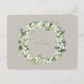 Greige Snowberry+Eukalyptus Ewedding Details Begleitkarte (Rückseite)