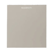 Greige Solid Color Anpassen Notizblock (Vorderseite)