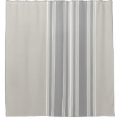 Greige und graue Streifen Off-Center Moderne #D3CF Duschvorhang (Vorderseite)