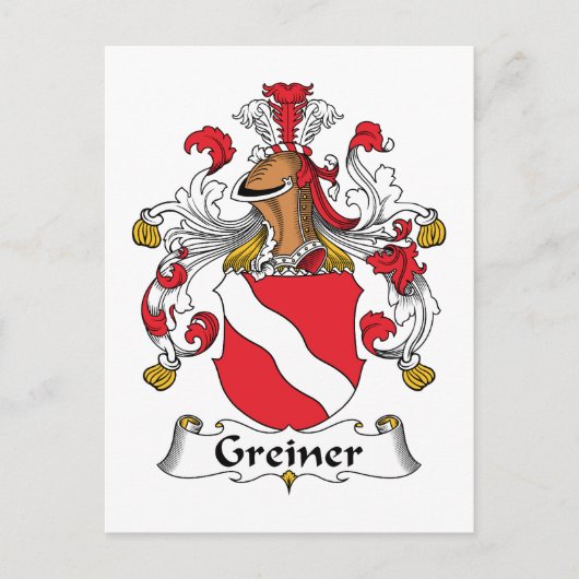 Greiner Familienwappen Postkarte (Vorderseite)