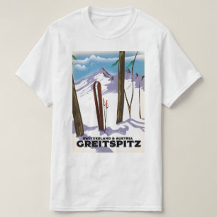 Greitspitz Schweiz & Österreich Ski-Plakat T-Shirt
