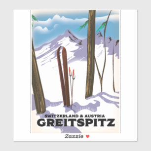 Greitspitz Schweiz & Österreich Skiplakat Aufkleber