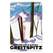 Greitspitz Schweiz & Österreich Skiposter Magnet (Vertikal)