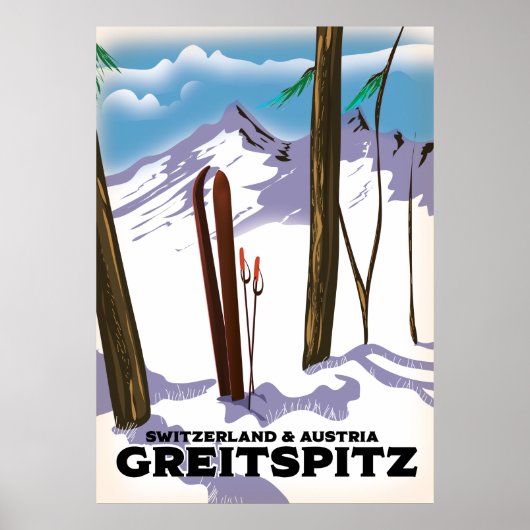 Greitspitz Schweiz & Österreich Skiposter Poster (Vorne)