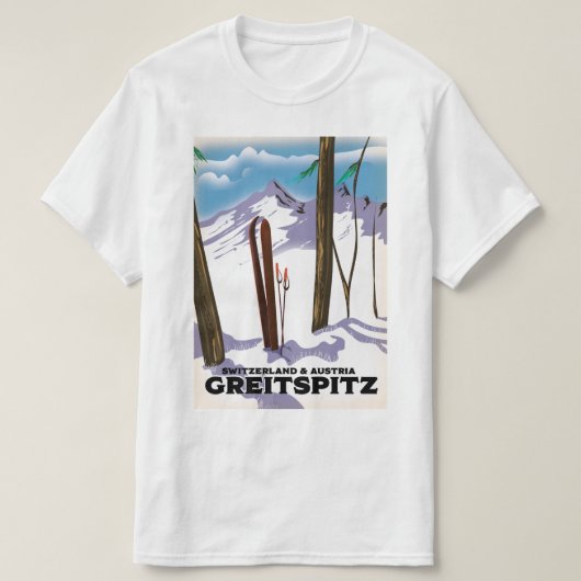 Greitspitz Schweiz & Österreich Skiposter T-Shirt (Design vorne)