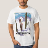 Greitspitz Schweiz & Österreich Skiposter T-Shirt (Vorderseite)
