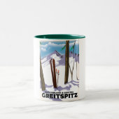 Greitspitz Schweiz & Österreich Skiposter Zweifarbige Tasse (Mittel)