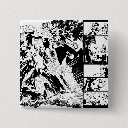 Grelle und grüne Laternen-Platte 2 Button (Vorderseite)