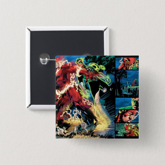 Grelle und grüne Laternen-Platte Button (Vorne & Hinten)