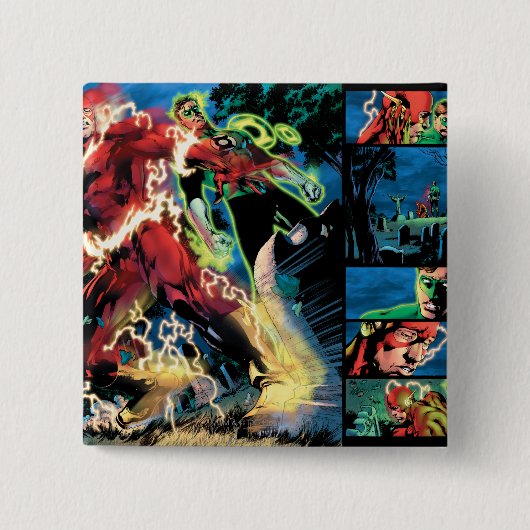 Grelle und grüne Laternen-Platte Button (Vorderseite)