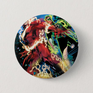 Grelle und grüne Laternen-Platte Button