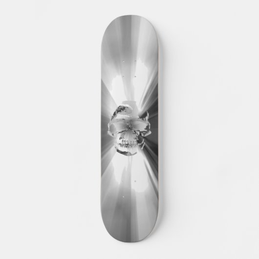 GRELLER SCHÄDEL-SILBER-SURFER SKATEBOARD (Vorderseite)