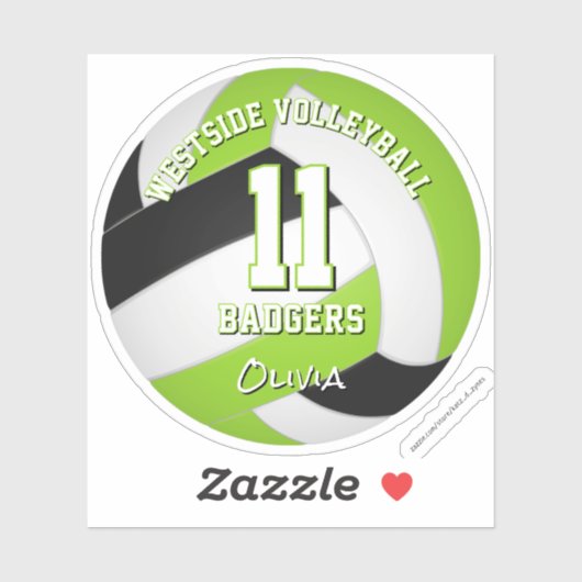 grellgrüner Schwarzer Mannschaftsspieler Aufkleber (Blatt)