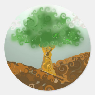 Gremis The Tree Runder Aufkleber
