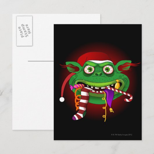 Gremlin Eating Candy Postkarte (Vorne/Hinten)