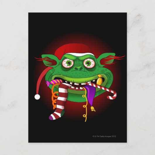 Gremlin Eating Candy Postkarte (Vorderseite)