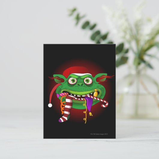 Gremlin Eating Candy Postkarte (Stehend Vorderseite)
