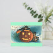 Gremlin Goblin Vintag Pumpkin Postkarte (Stehend Vorderseite)