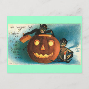 Gremlin Goblin Vintag Pumpkin Postkarte
