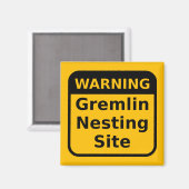 Gremlin Warning Magnet (Vorderseite/Rückseite)