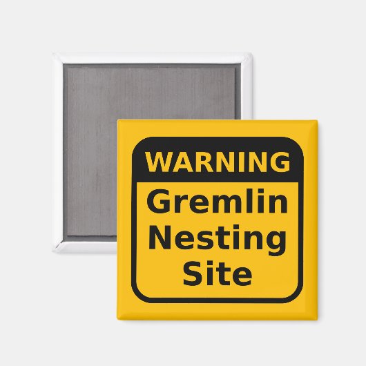 Gremlin Warning Magnet (Vorderseite/Rückseite)
