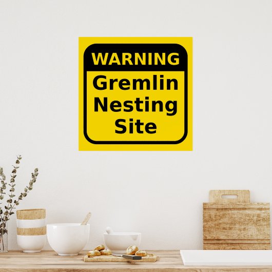 Gremlin Warning Poster (Küche)