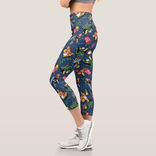 Gremlins™ 80er Retrowave-Muster Capri Leggings (Links)