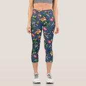 Gremlins™ 80er Retrowave-Muster Capri Leggings (Vorderseite)