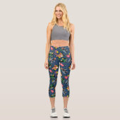 Gremlins™ 80er Retrowave-Muster Capri Leggings (Vorderseite)