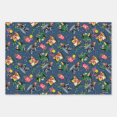 Gremlins™ 80er Retrowave-Muster Geschenkpapier Set (Vorderseite)