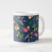 Gremlins™ 80er Retrowave-Muster Jumbo-Tasse (Vorderseite Rechts)